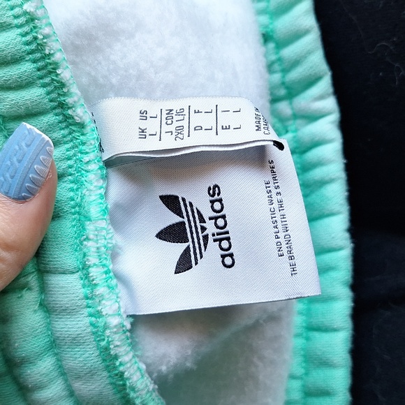 Adidas Green And White Tie Dye Sweat Short Size Large - Picture 6 of 8